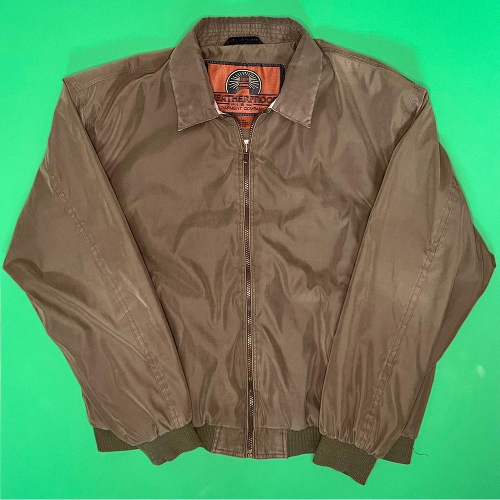 Vintage Olive Green Weatherproof Harrington Jacket